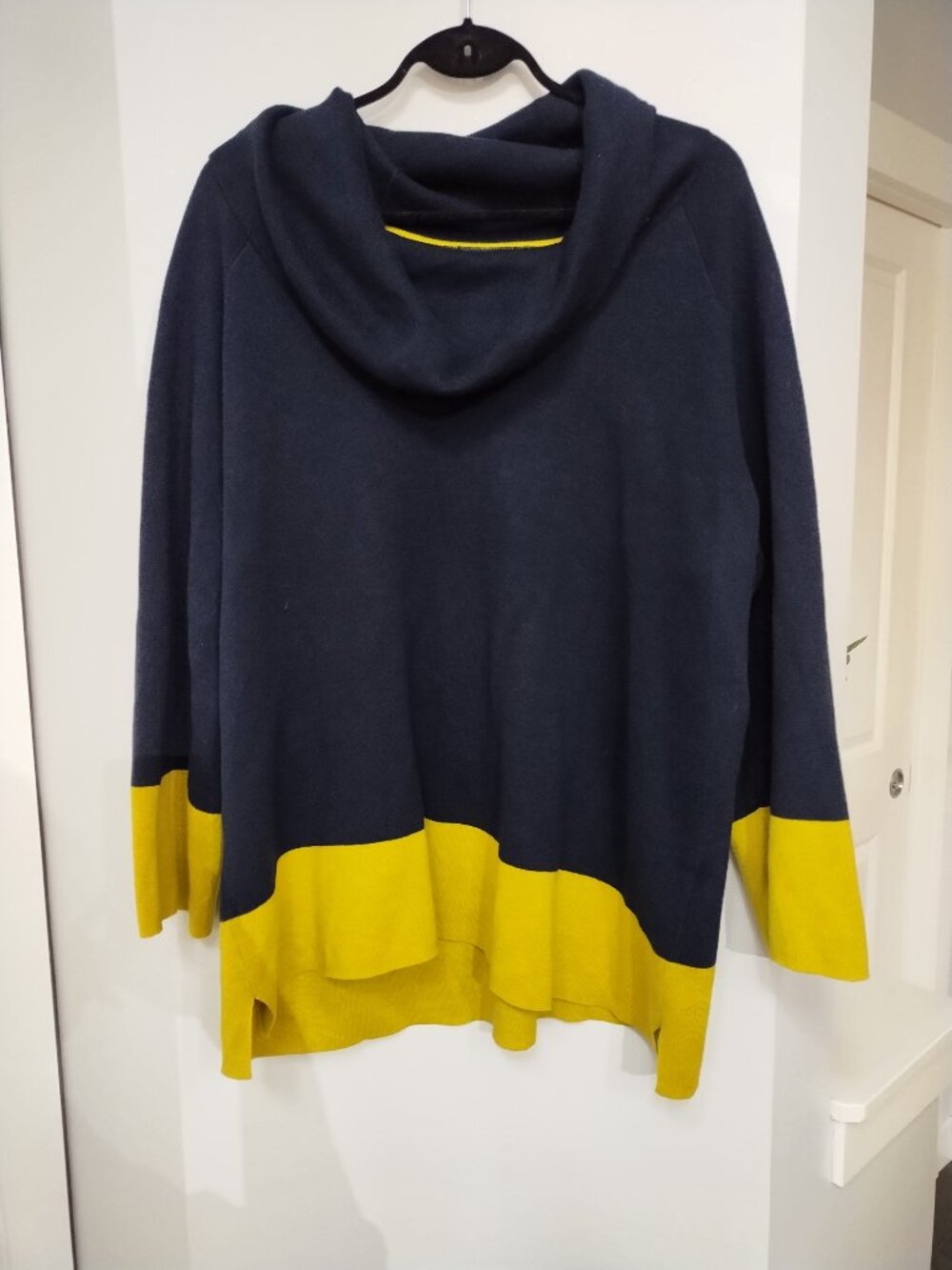 Cotton blend, cowl neck oversized Jones New York knit sweater